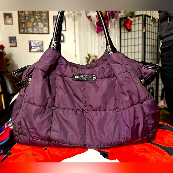Purple Nylon Kate Spade Tote Bag Large Size - Picture 1 of 16